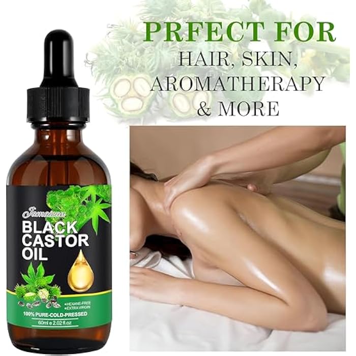 NATURAL CASTOR OIL - Enjoy the benefits of premium organic Jamaican Black Castor Oil, which promotes thick hair growth and nourishes skin, with a comfortable size of 60ml for daily use. - Image 4